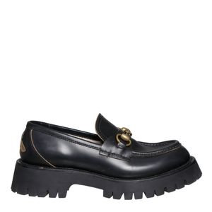 Mocassim Gucci Tratorado Preto e Horsebit