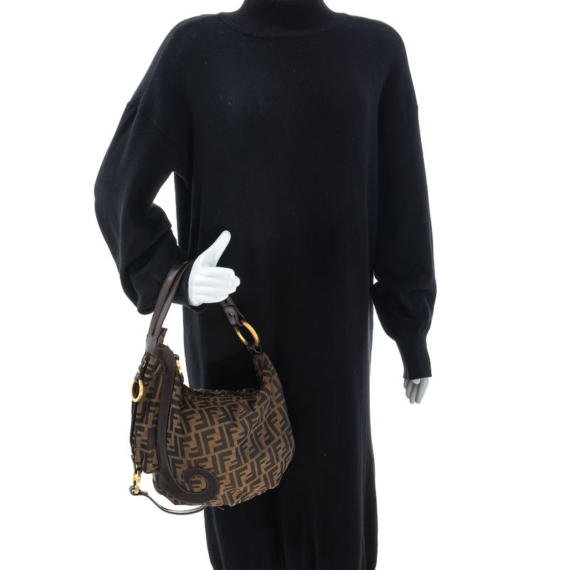 Bolsa-Fendi-Hobo-Zucca-Marrom