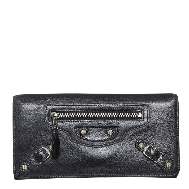 Carteira-Balenciaga-Continental-Couro-Preto