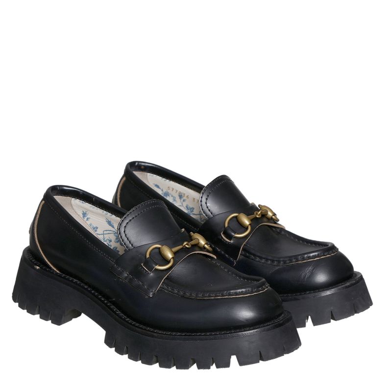 Mocassim-Gucci-Tratorado-Preto-e-Horsebit