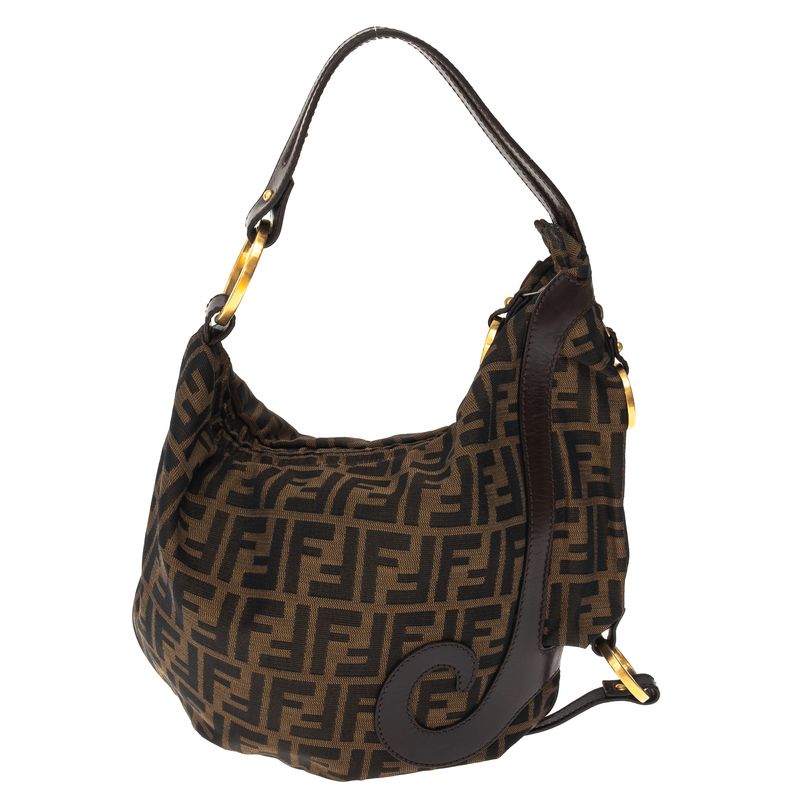 Bolsa-Fendi-Hobo-Zucca-Marrom