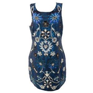 Vestido Needle & Thread Bordado Curto Azul