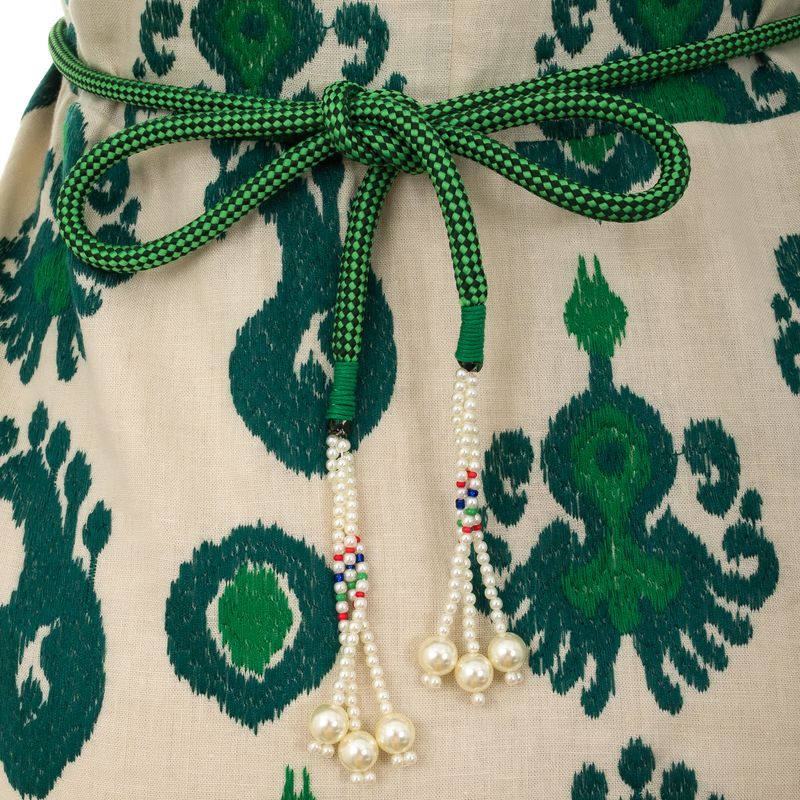 Vestido-Cris-Barros-Bordado-Bege-e-Verde