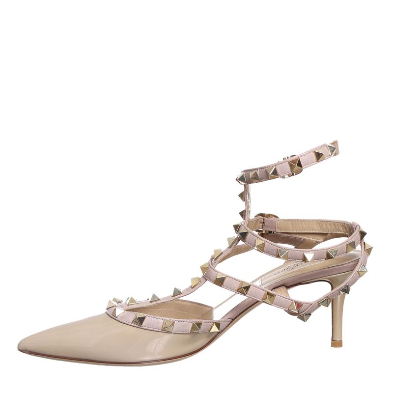 Scarpin-Valentino-Garavani-Rockstud-Verniz-Bege