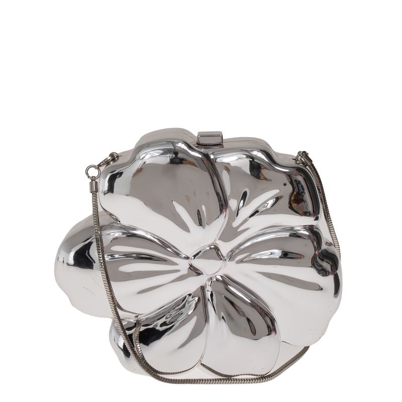 Bolsa-Flor-Clutch-Prateada