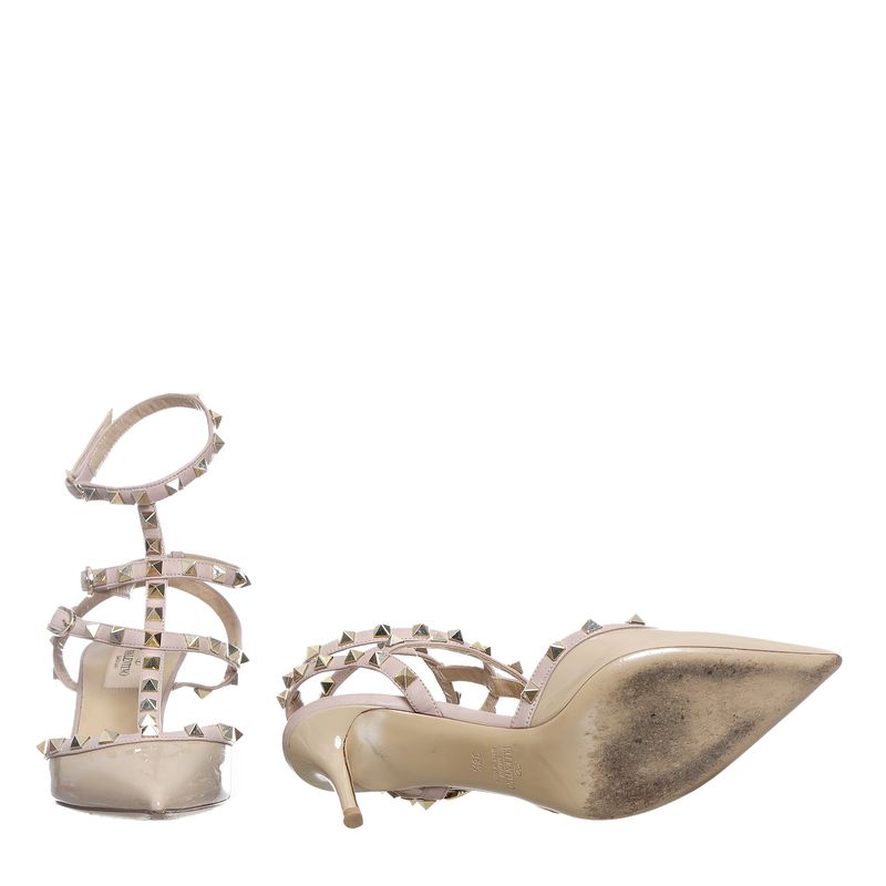 Scarpin-Valentino-Garavani-Rockstud-Verniz-Bege