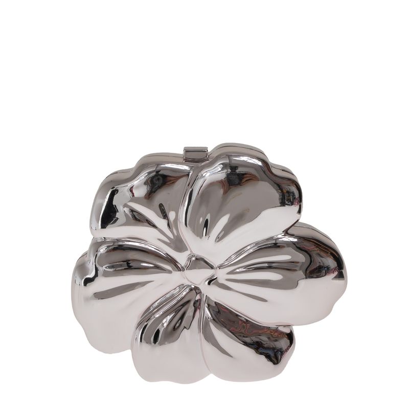 Bolsa-Flor-Clutch-Prateada