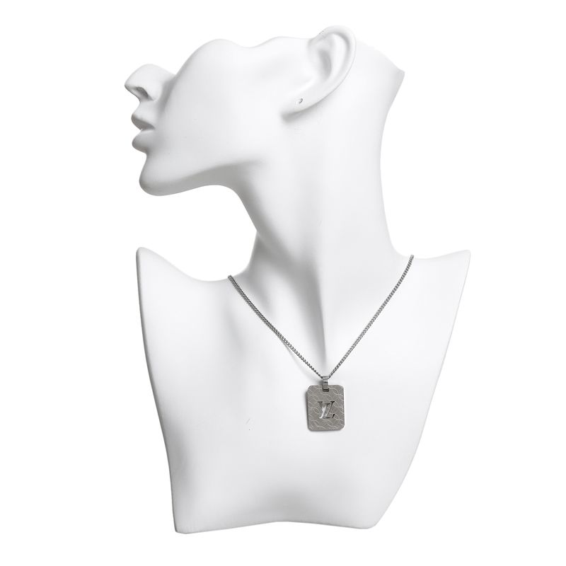 85876-Colar-Louis-Vuitton-Metal-Prateado-verso