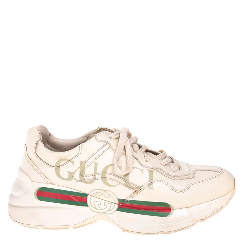 Tenis-Gucci-Rhyton-GG-Interlocking-Creme
