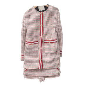 Conjunto Maje Tweed Branco e Vermelho