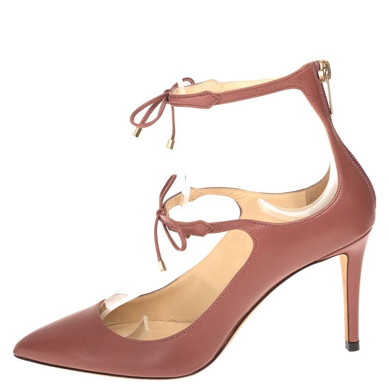 Scarpin-Jimmy-Choo-Lacos-Couro-Rosa