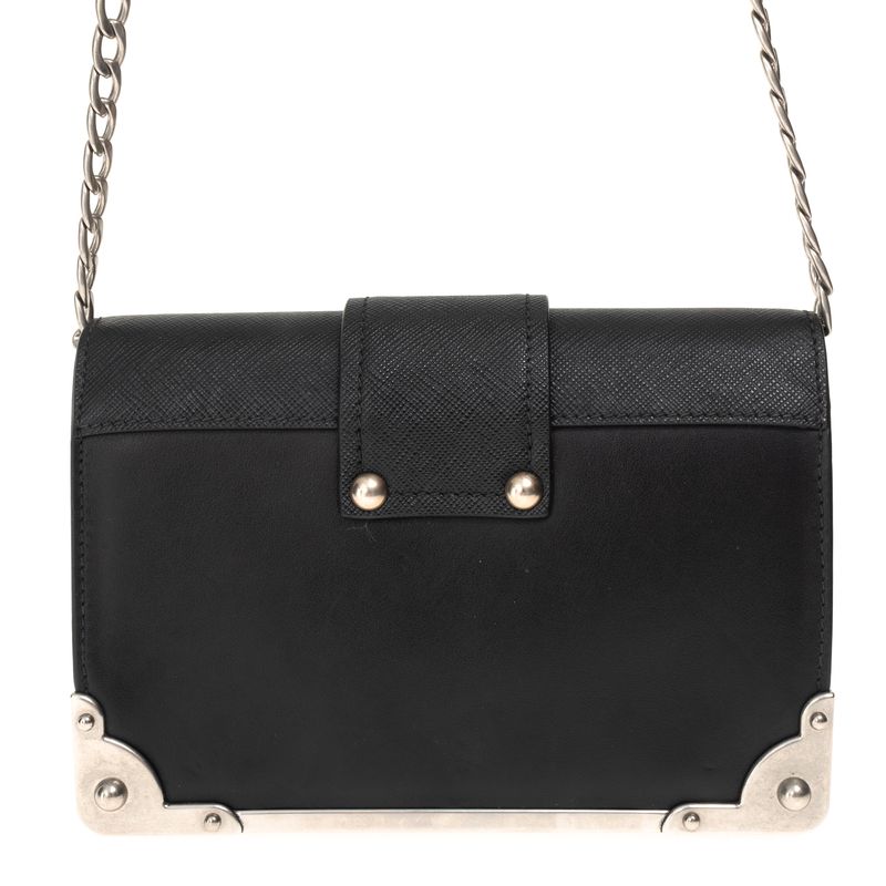 Bolsa-Prada-Cahier-Moon-Preta-e-Prateada