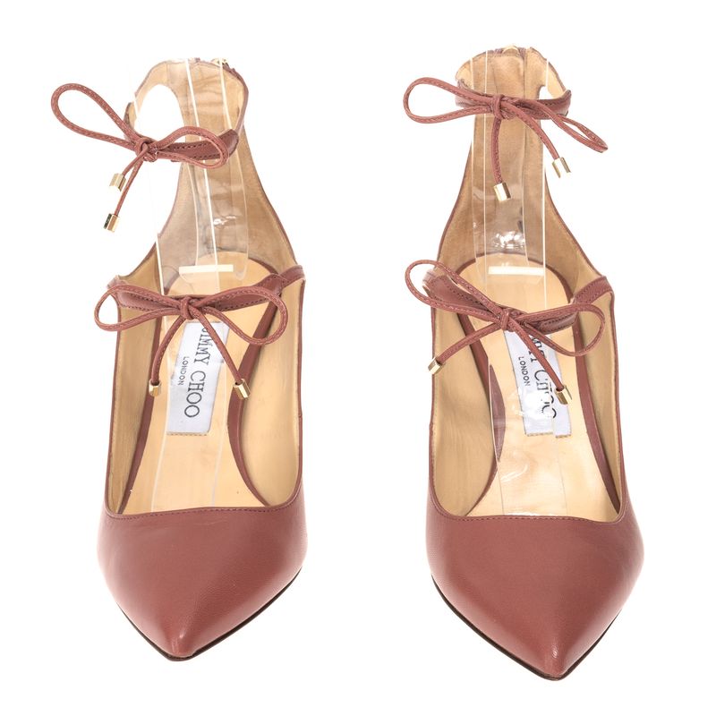 Scarpin-Jimmy-Choo-Lacos-Couro-Rosa