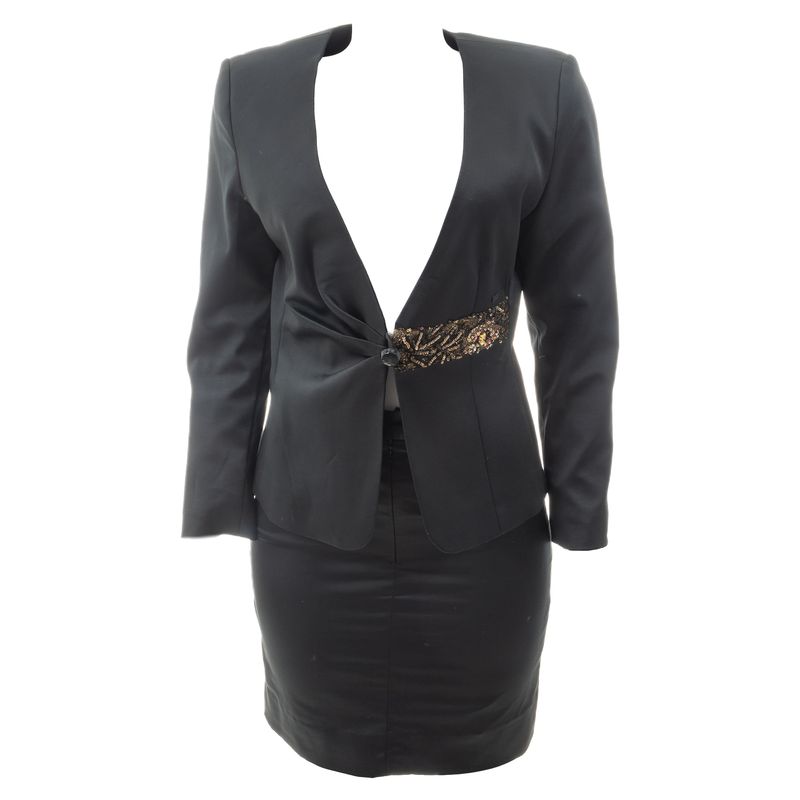 Conjunto-Christian-Lacroix-Saia-e-Blazer-Bordado-Preto