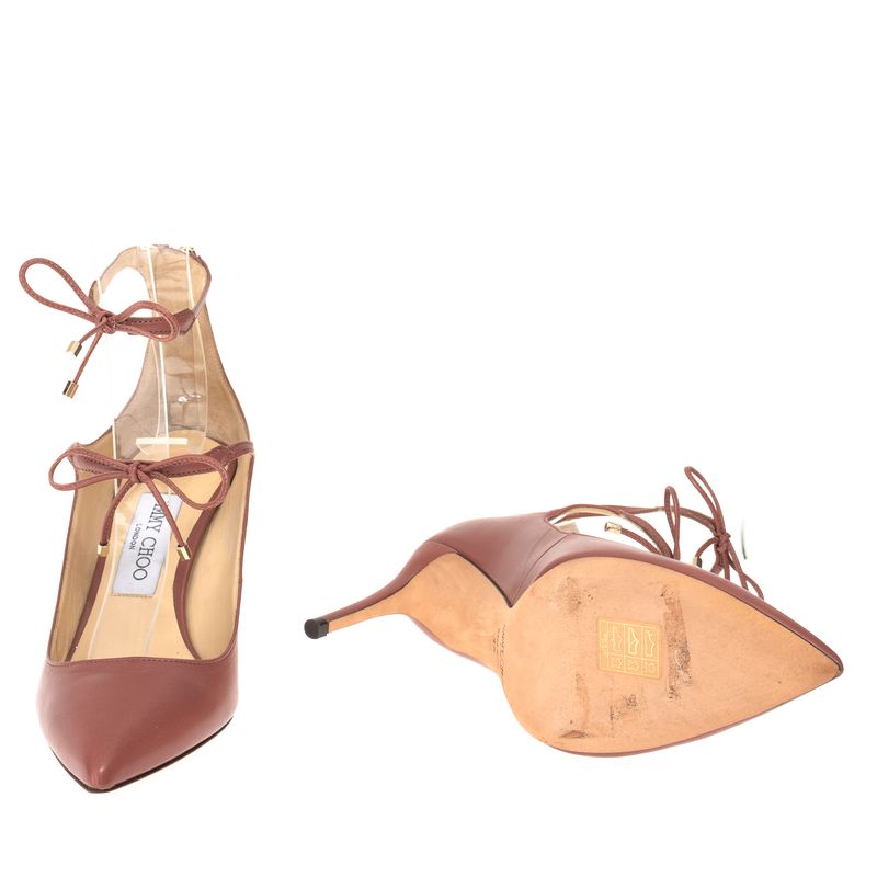 Scarpin-Jimmy-Choo-Lacos-Couro-Rosa