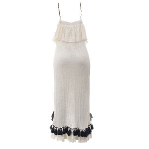 Vestido Carol Bassi Aviamentos e Alça Trançada Branco