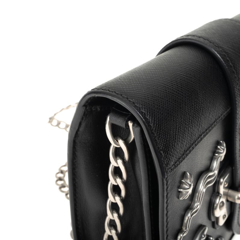 Bolsa-Prada-Cahier-Moon-Preta-e-Prateada