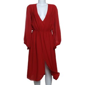 Vestido Paula Raia Seda Vermelho