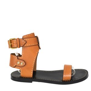 Sandália Isabel Marant Mini Studs Couro Caramelo