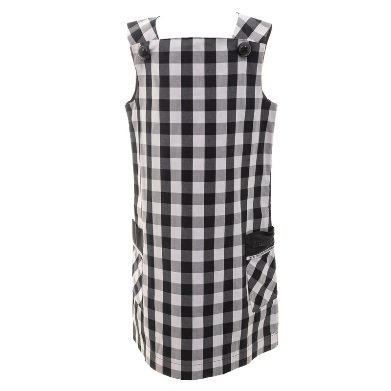 Vestido-Christian-Dior-Infantil-Xadrez-Preto