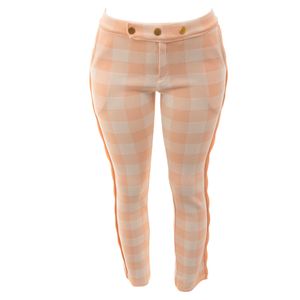 Calça Coven Xadrez Salmão e Branca