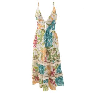 Vestido PatBo Midi Floral Tropical Creme
