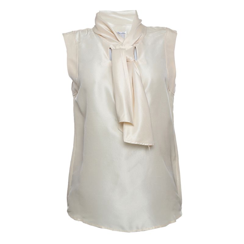 Blusa-Oscar-de-la-Renta-Bege-