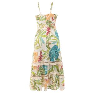 Vestido PatBo Midi Floral Tropical Creme