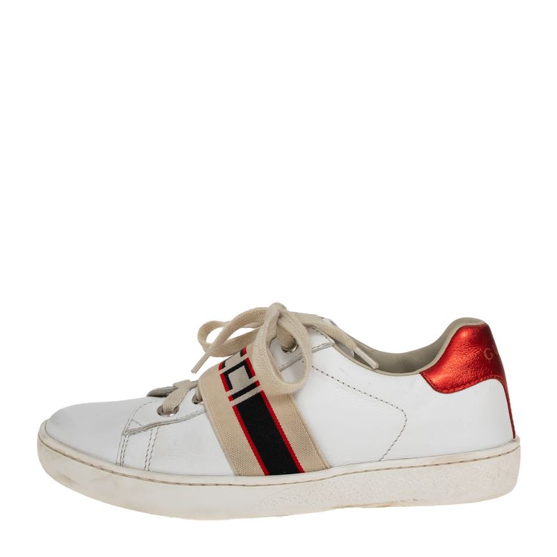 Tenis-Gucci-Ace-Infantil-Elastico-Branco
