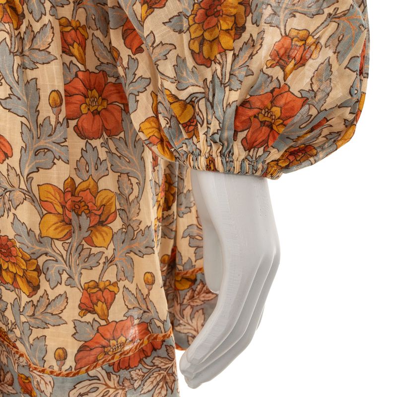 Vestido-Zimmermann-Floral-Laranja