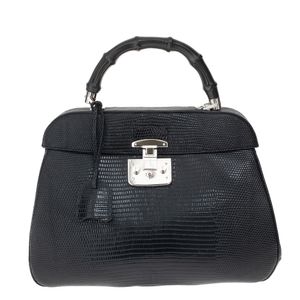 Bolsa Gucci Lady Lock Couro Exótico Preta