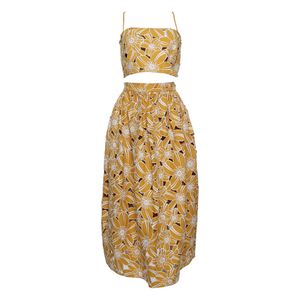 Conjunto Paula Raia Flores Mostarda