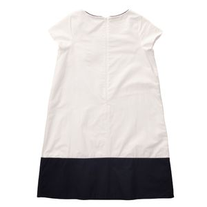 Vestido Jacadi Infantil Flores Branco e Marinho