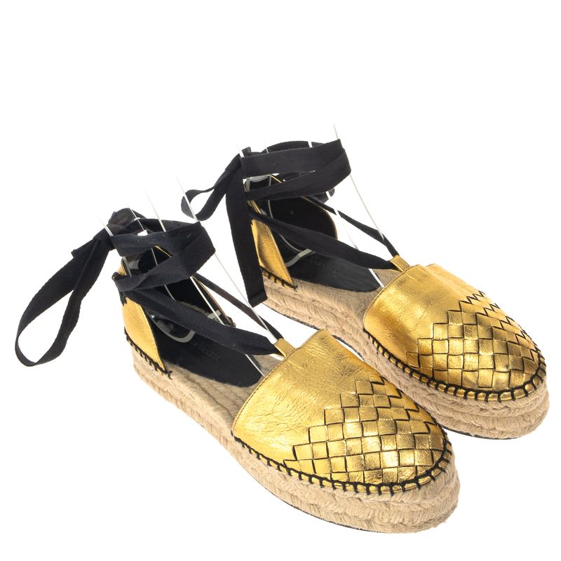 Espadrille-Bottega-Veneta-Intrecciato-Dourado
