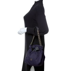 Bolsa Carolina Herrera Laço Tecido Azul