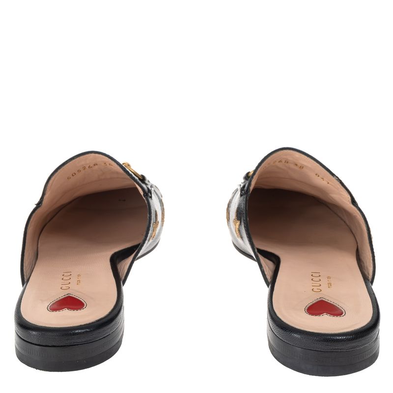 Sapato-Gucci-Princetown-Mule-Bordado-Preto