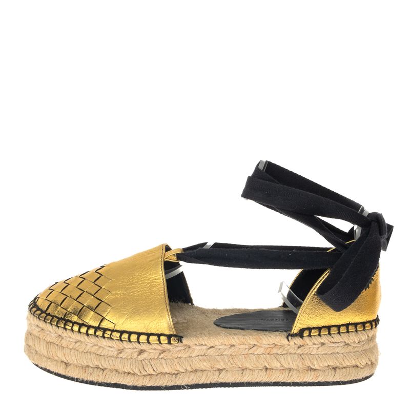 Espadrille-Bottega-Veneta-Intrecciato-Dourado
