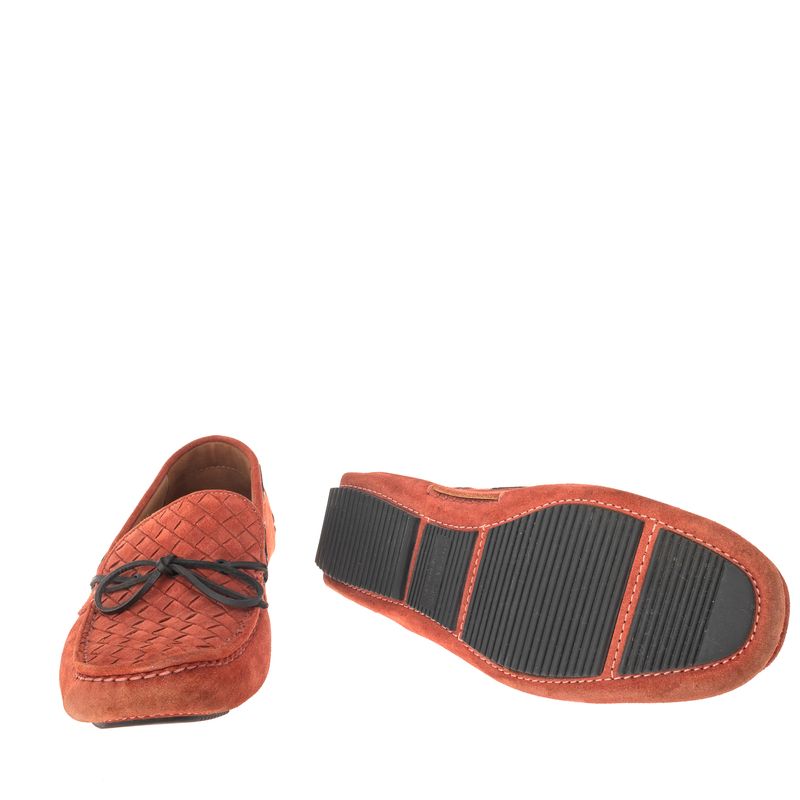 Mocassim-Bottega-Veneta-Amarracao-Intrecciato-Terracota