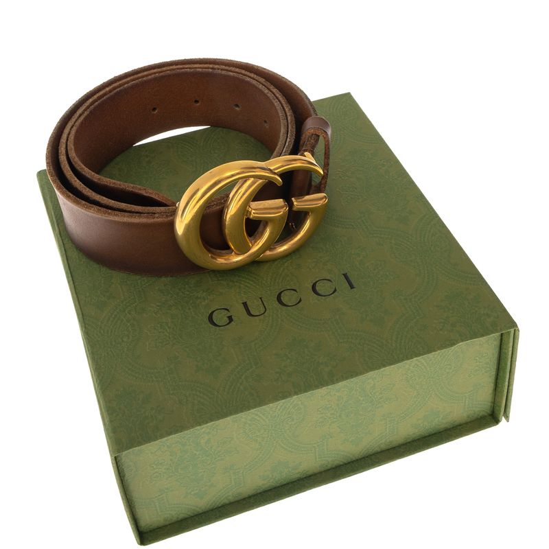 Cinto-Gucci-Double-G-Couro-Marrom