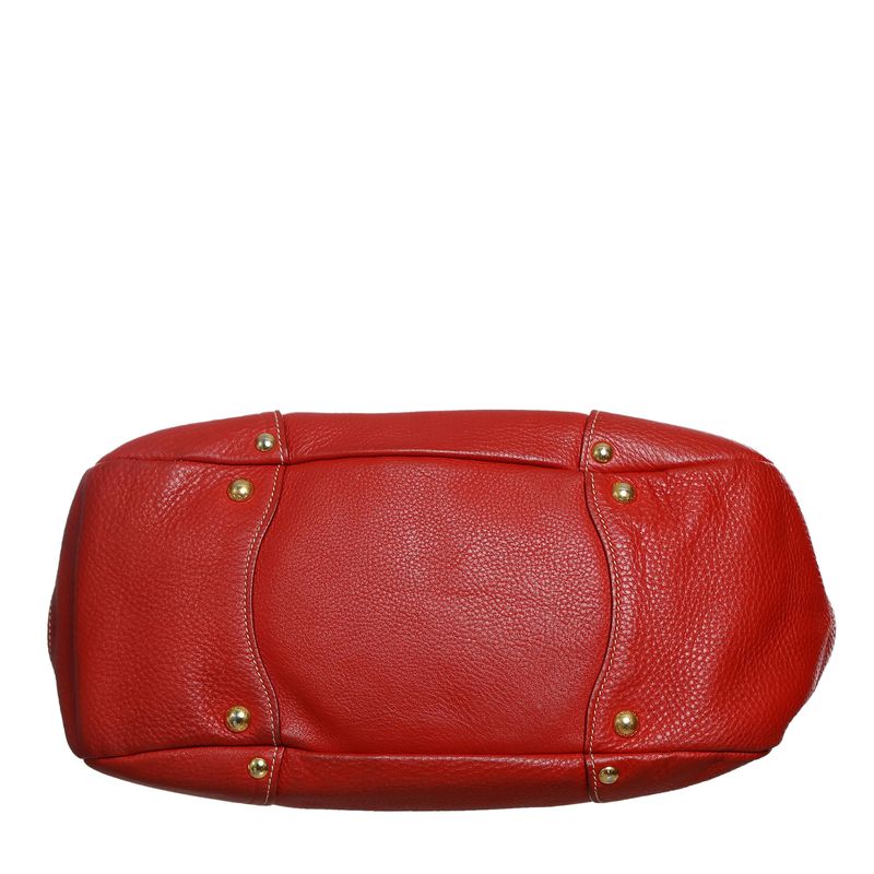 Bolsa-Prada-com-Fivela-Couro-Daino-Vermelho
