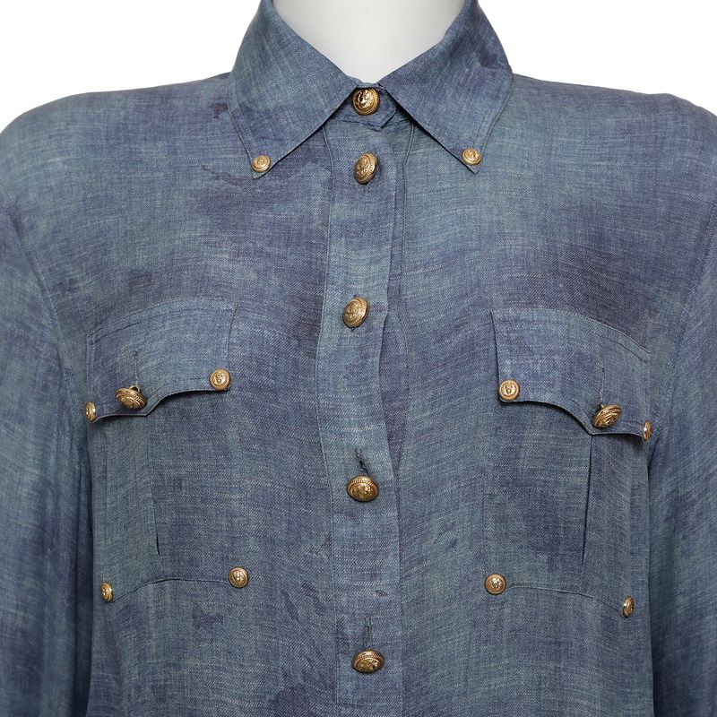 Camisa-Balmain-Botoes-Dourados