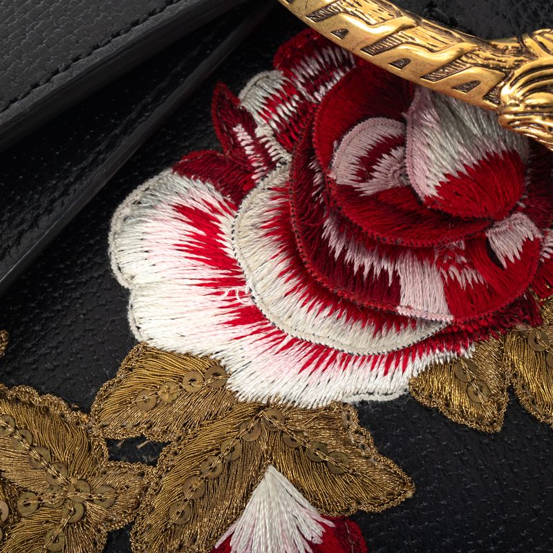 Bolsa-Gucci-Dionysus-Bordada-Floral-Preta