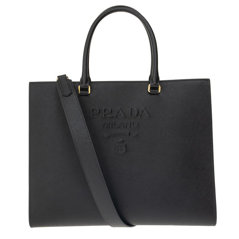 Bolsa-Prada-Logo-Saffiano-Preta