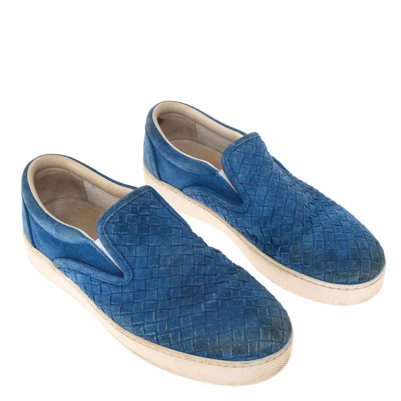 Tenis-Bottega-Veneta-Slip-On-Intrecciato-Camurca-Azul