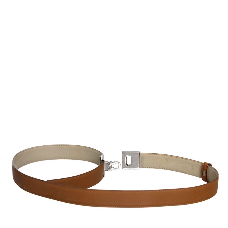 Cinto-Ferragamo-Couro-Caramelo
