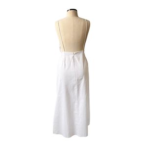 Vestido Priscilla França Linho Branco e Cinto