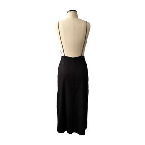 Vestido Priscilla França Linho Preto e Cinto