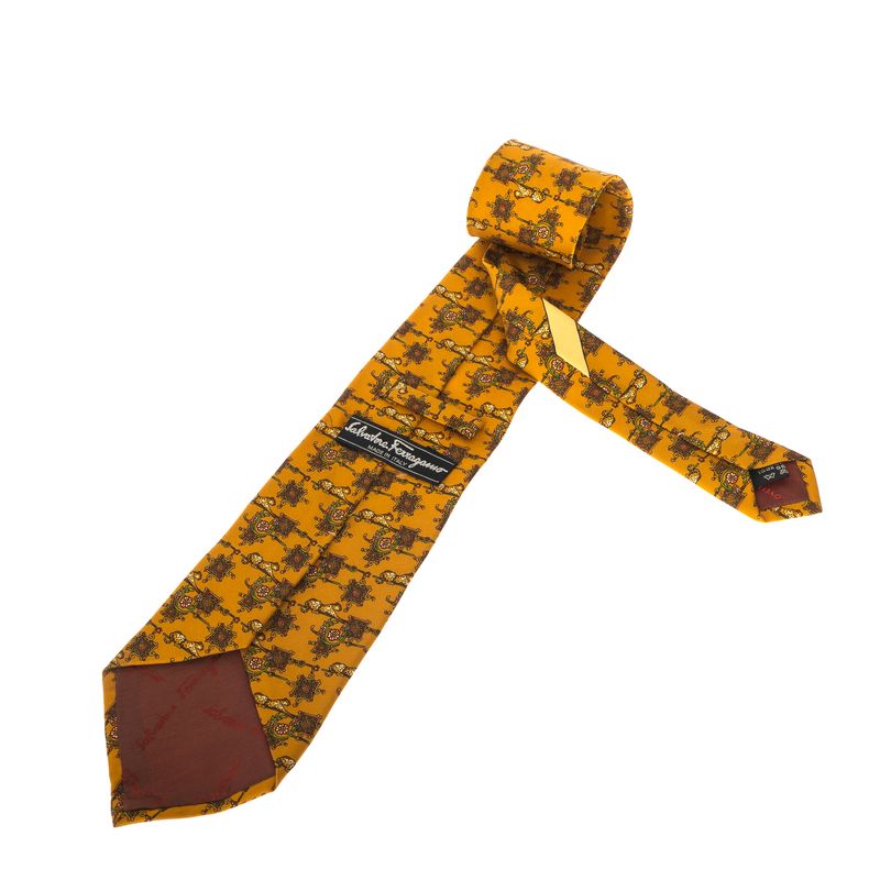Gravata-Salvatore-Ferragamo-Estampada-Amarela