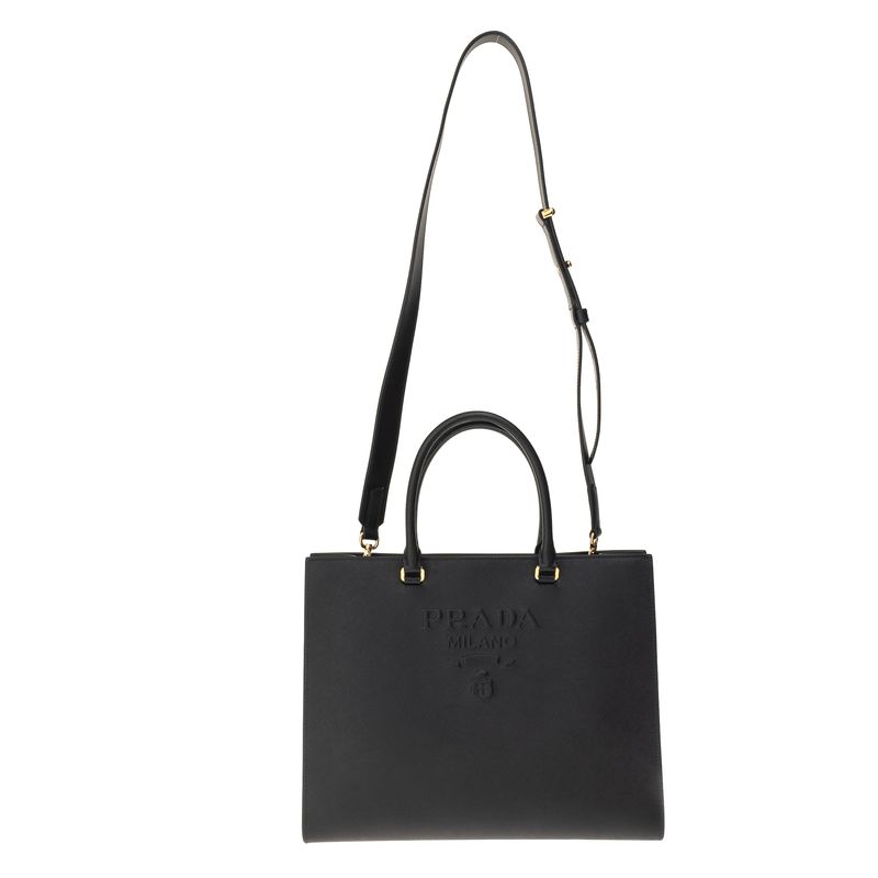 Bolsa-Prada-Logo-Saffiano-Preta