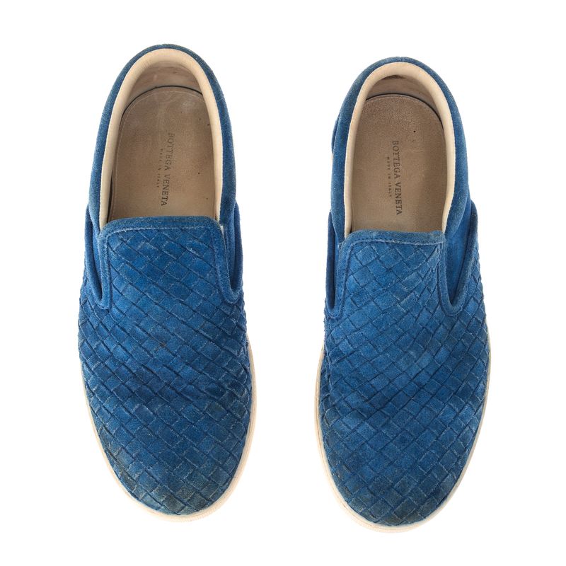 Tenis-Bottega-Veneta-Slip-On-Intrecciato-Camurca-Azul